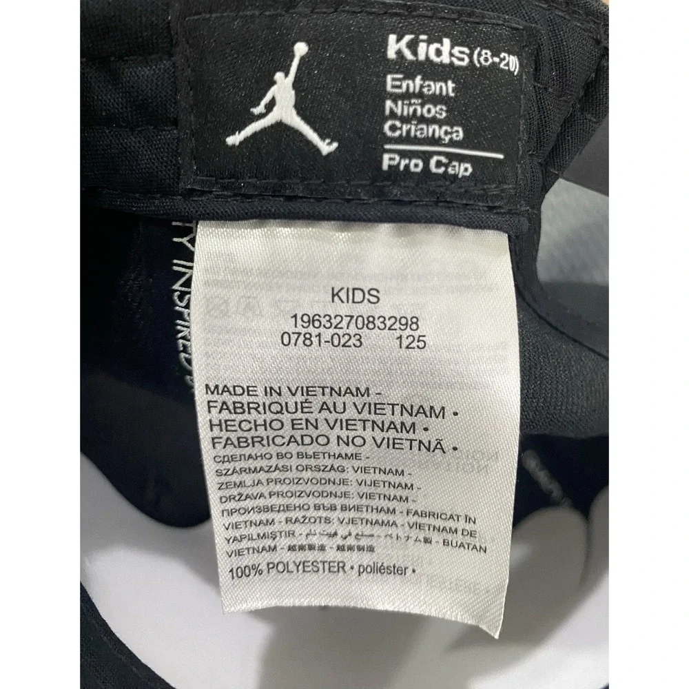 Jordan Pro Cap Kids 8-20 Snapback Black Red 9A0781-023 Hat